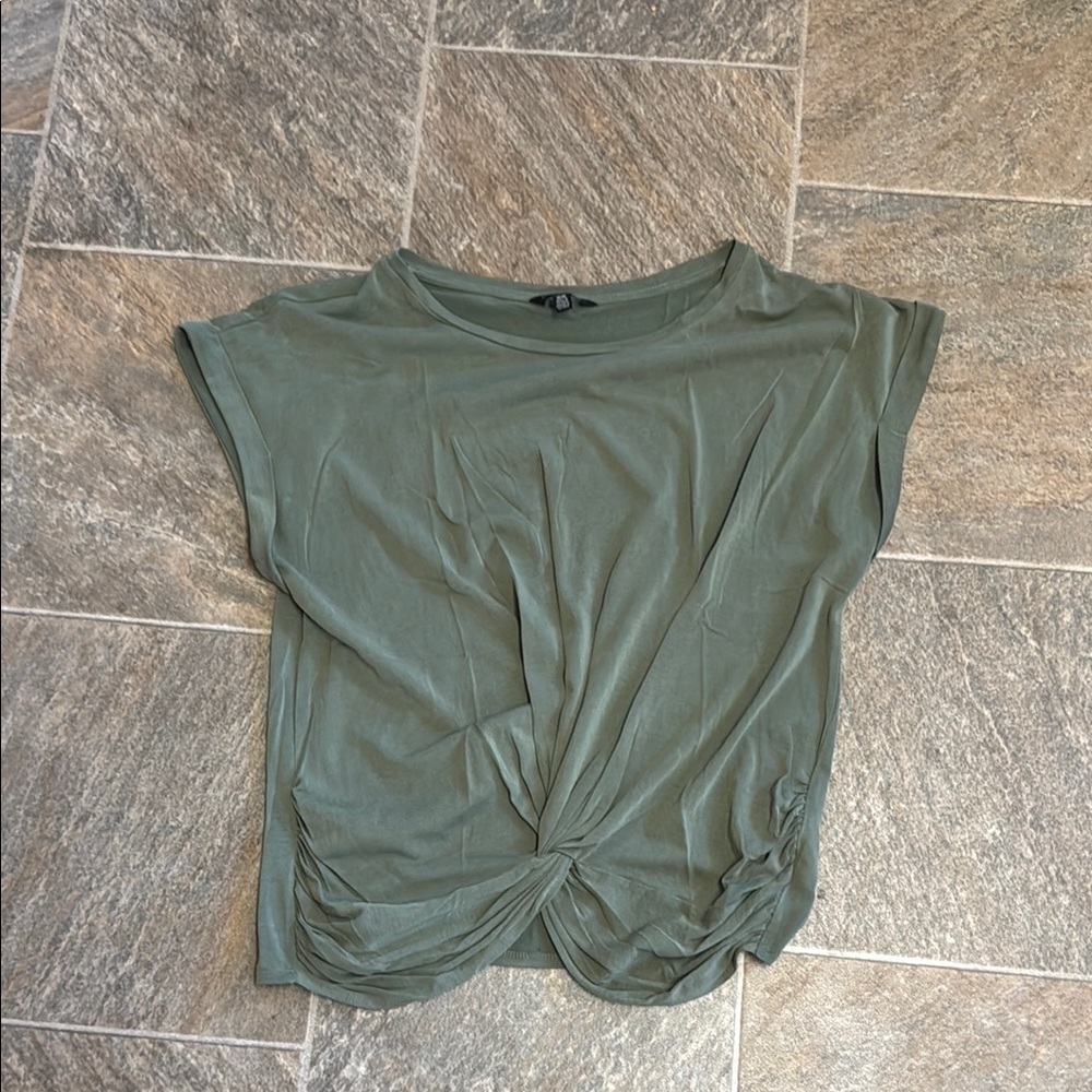 Lucky Brand Sage Green Twist Front Tee